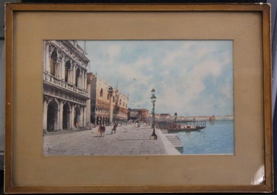 Andrea Biondetti (Italian, 1851-1946) Views of Venice, 7 x 12in.